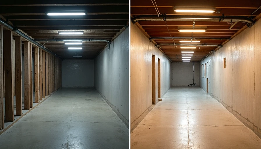 Before and after transformation of 500 sq ft basement phase one
