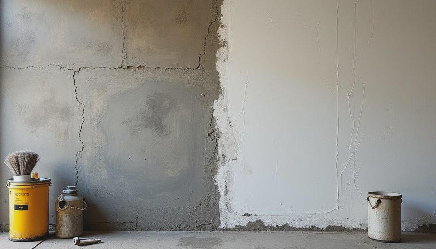 Before and after basement wall preparation and painting