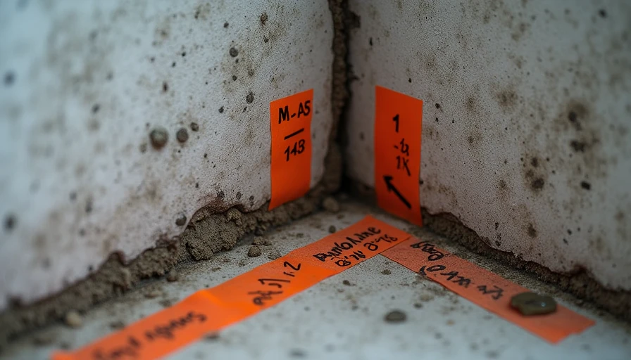 Foundation wall with moisture monitoring tape and repairs during first winter observation