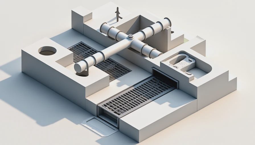 Visual context for above floor basement drainage systems