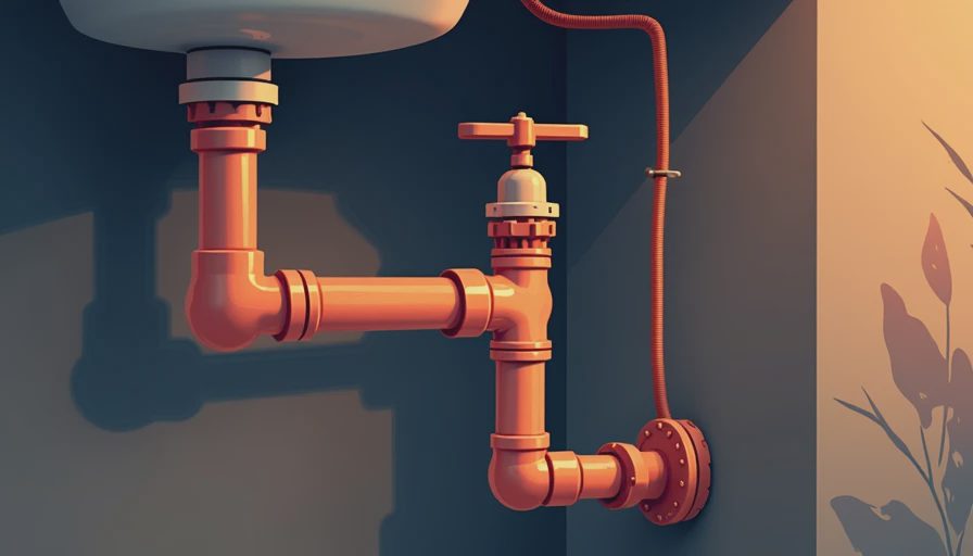 Visual context for basement bathroom rough plumbing