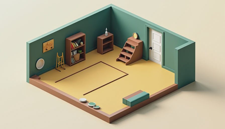 Visual context for unfinished basement ideas